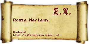 Rosta Mariann névjegykártya